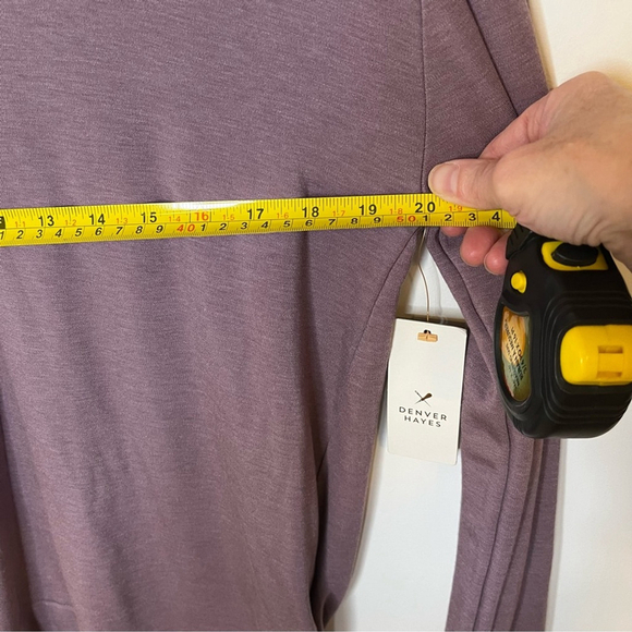 NWT DENVER HAYES Lilac Purple Mock Neck Jersey Knit Relaxed Long Sleeve Top XS-M - Picture 11 of 14